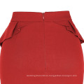 Grace Karin Mujer Alta Estiramiento Hips-Wrapped Vintage Retro Red Pencil Skirt CL010454-2